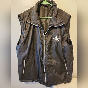 CK Calvin Klein Black Nylon Vest Full Zip 3 Pocket Men’s Size L/XL